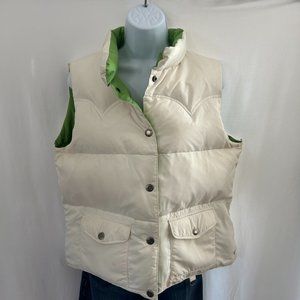 AMERICAN EAGLE OUTFITTERS White/Green Reversible Down Vest